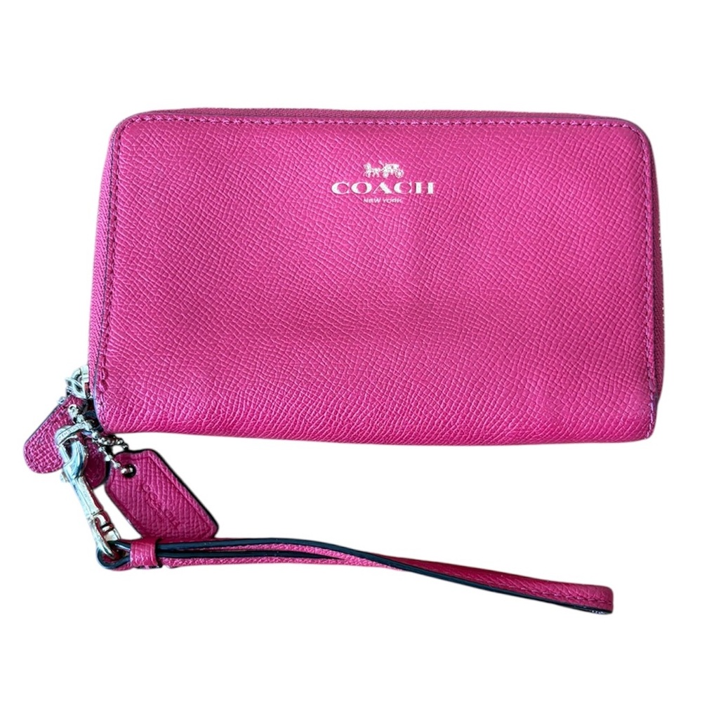 Coach Zip Around Pink Wristlet/Wallet